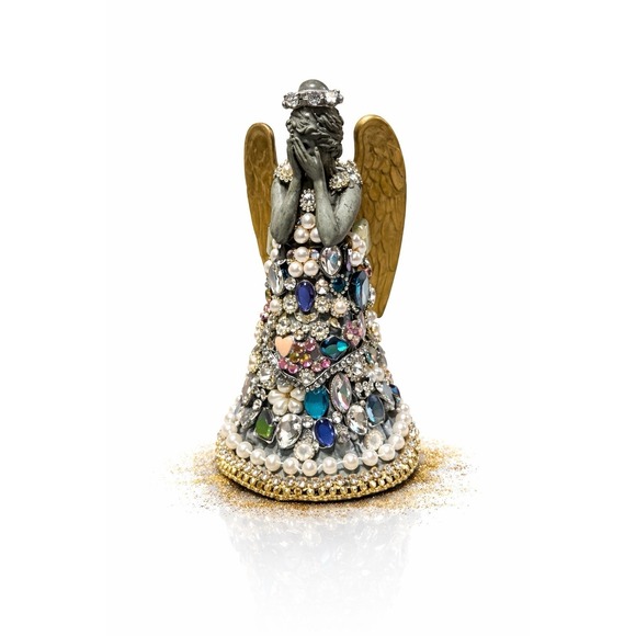 BBC Doctor Who Licensed Weeping Angel Figurine – Custom Jeweled Art Sculpture